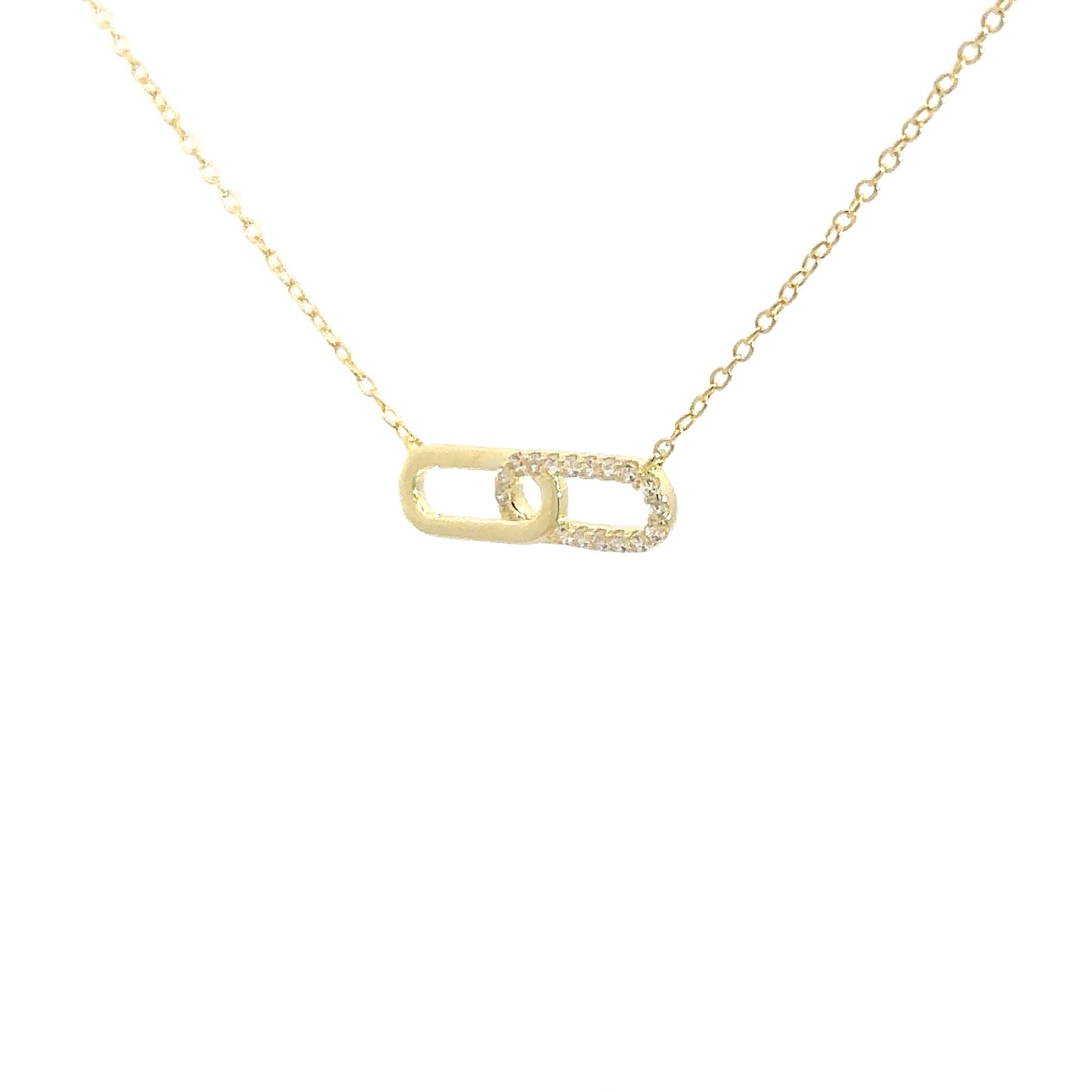 Yellow Gold Plated Paperclip Necklace