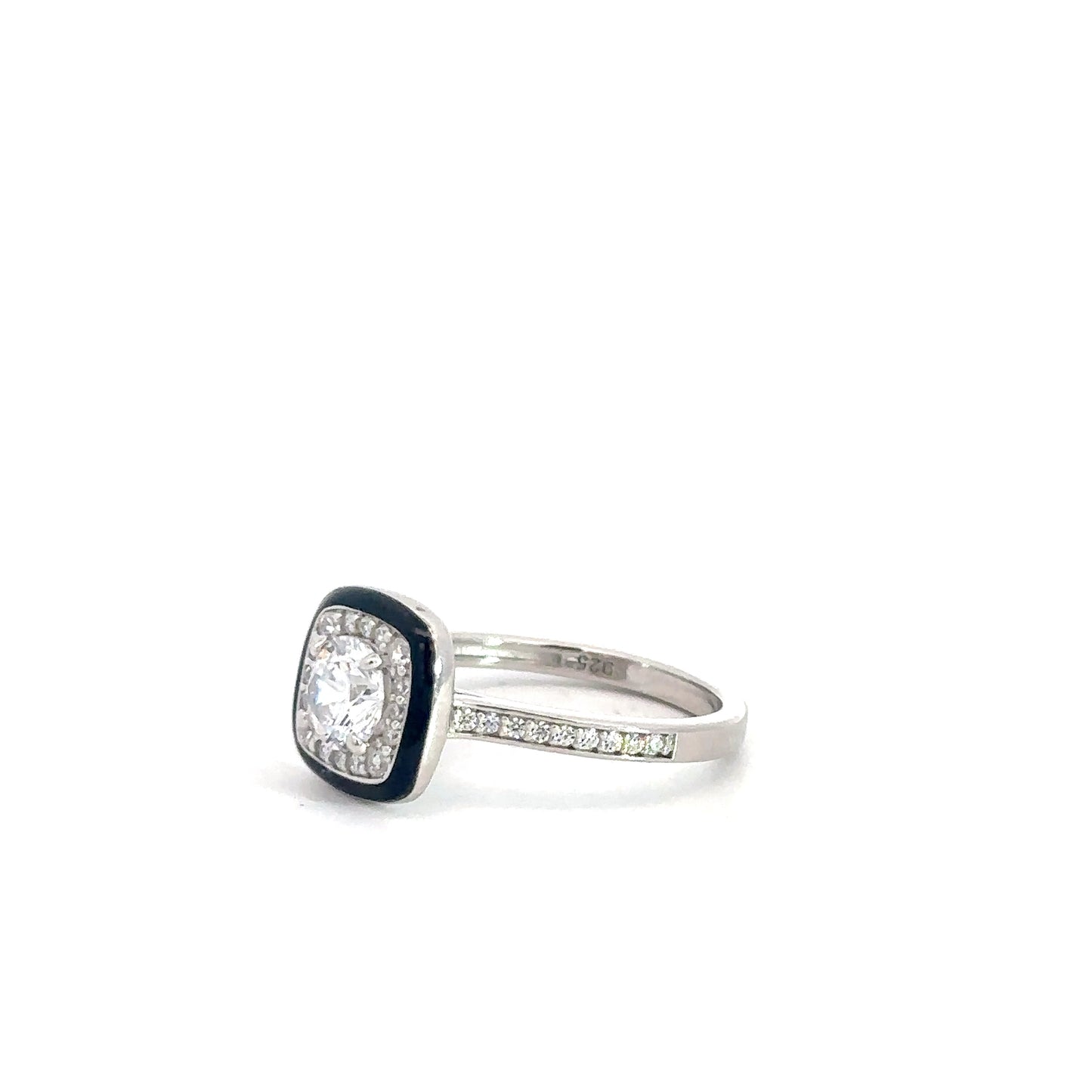 Sterling Silver Micro Pave Simulated Diamond Ring