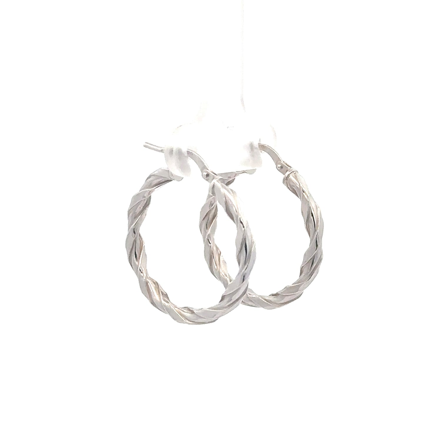 Sterling Silver Twisted Hoop Earrings
