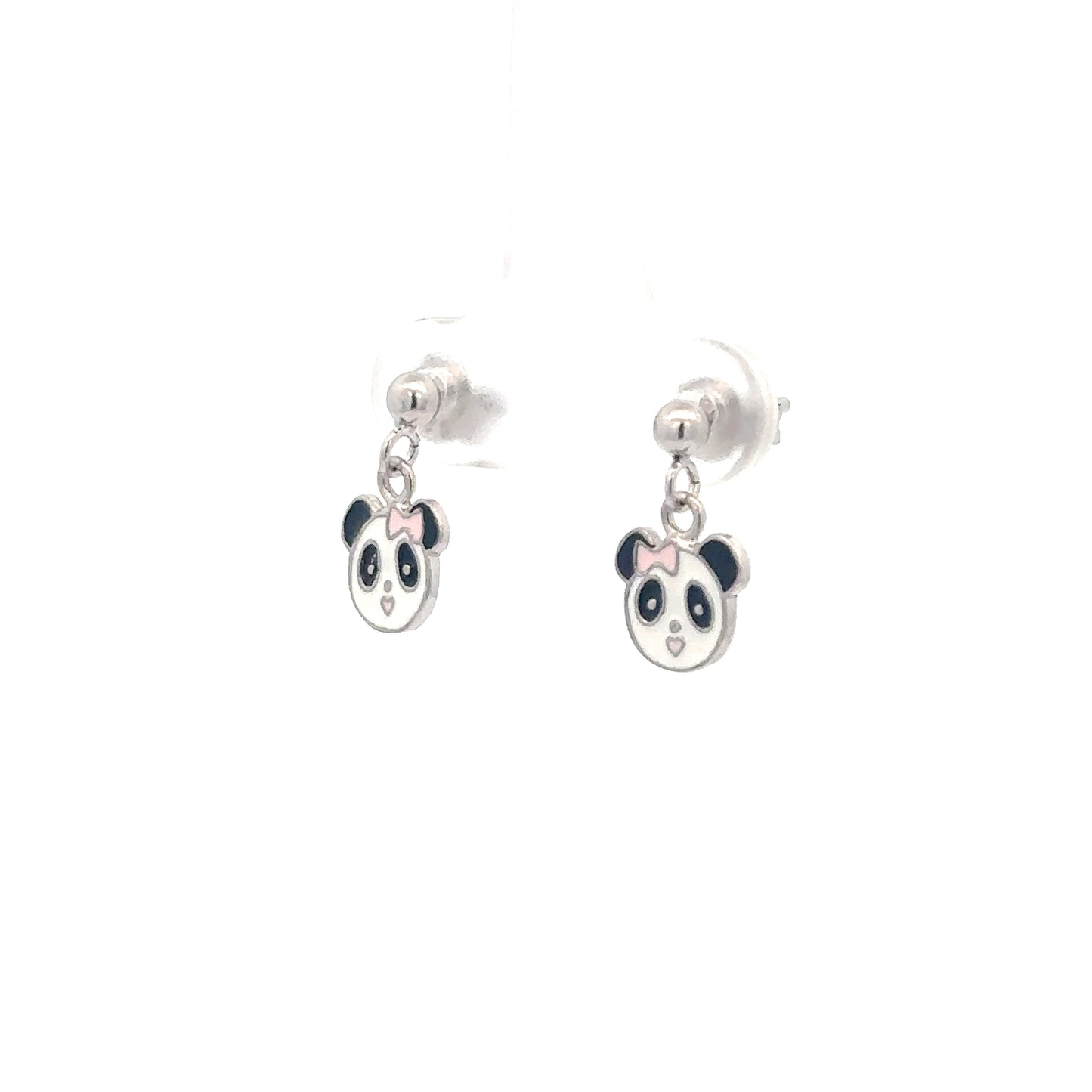 Kids Sterling Silver Panda Earrings