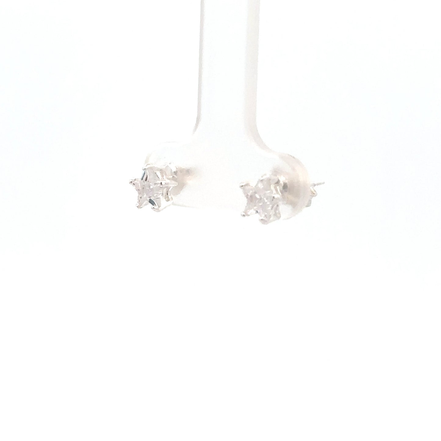 Sterling Silver Cubic Zirconia Star Earrings