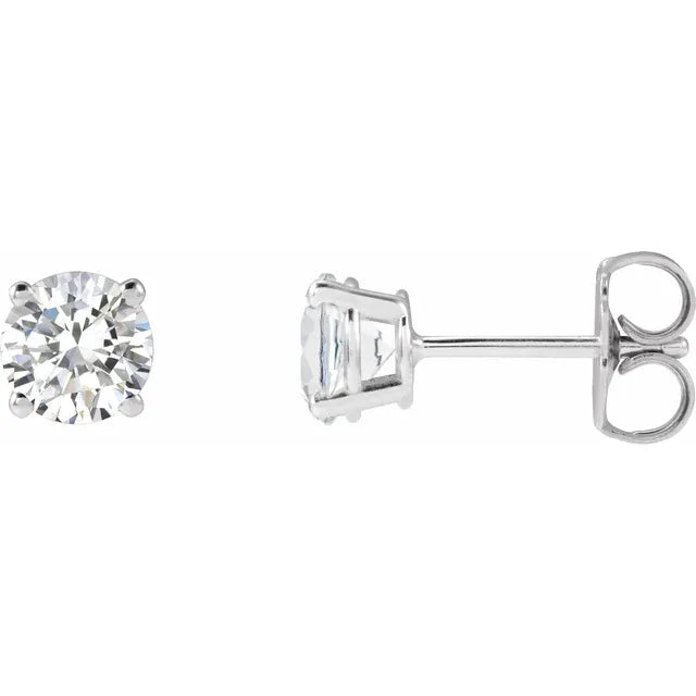 Lady's 14k White Gold Lab 1cttw Diamond Studs