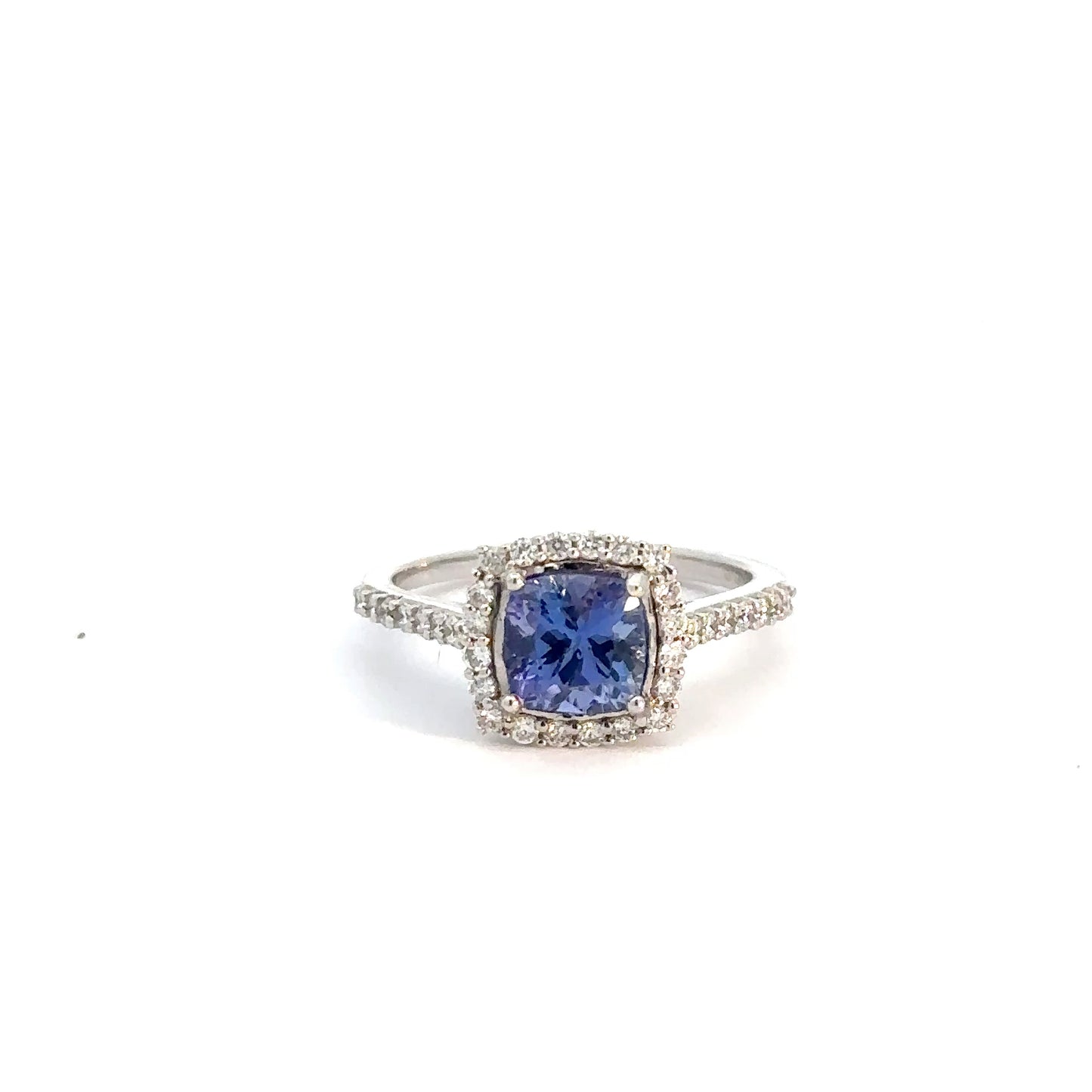 14k White Gold Tanzanite & Diamond Ring