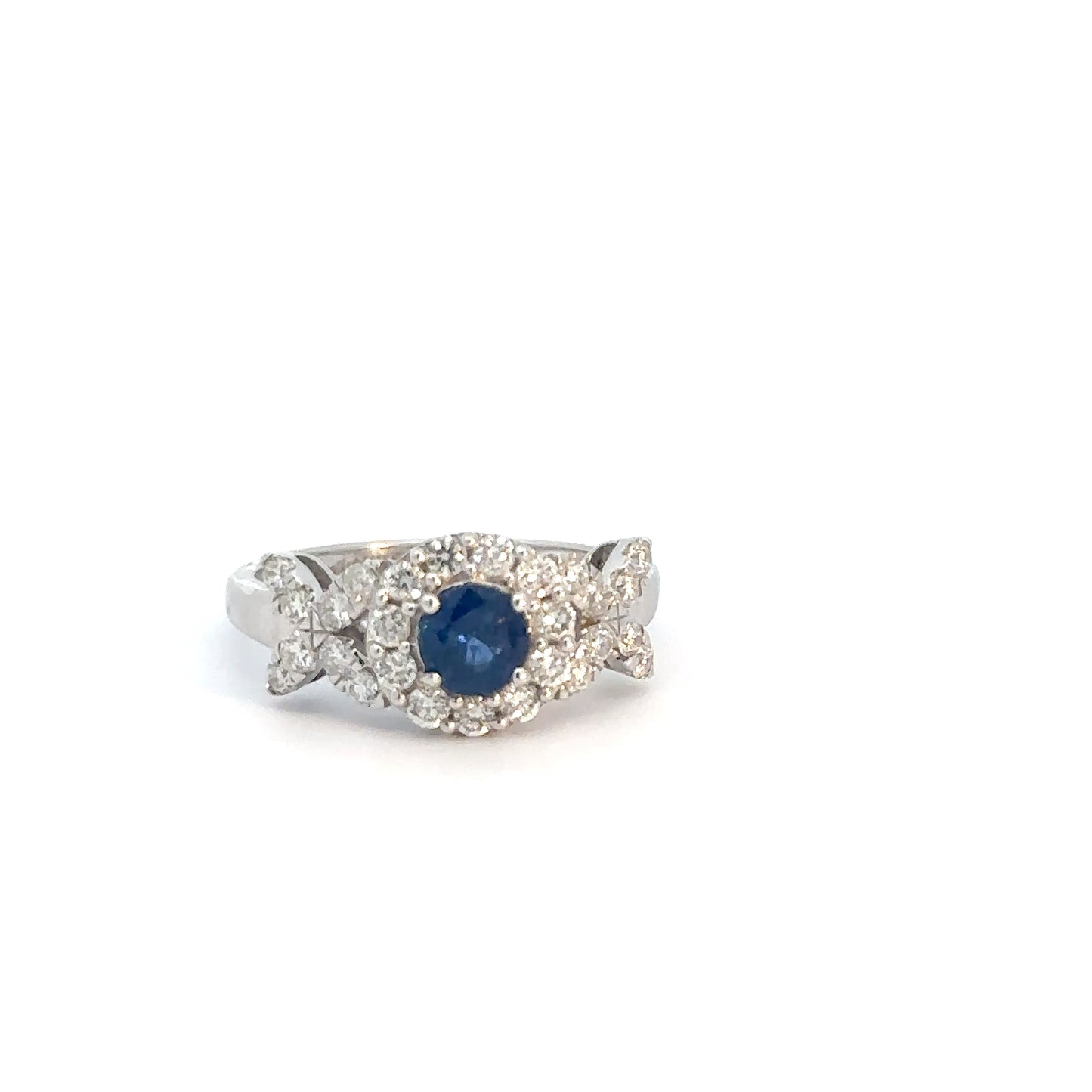 14k White Gold Sapphire & Diamond Ring