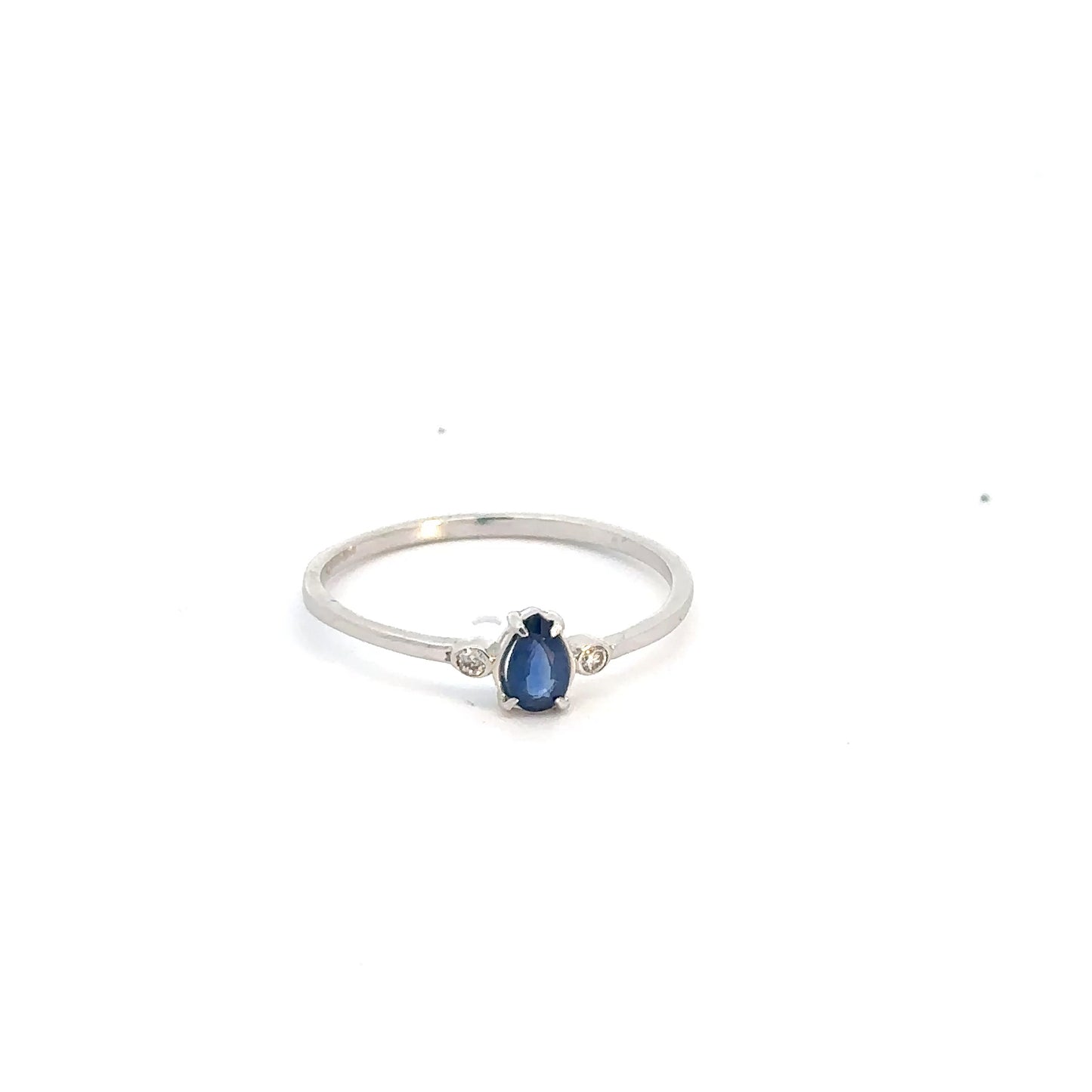 14k White Gold Sapphire & Diamond Ring