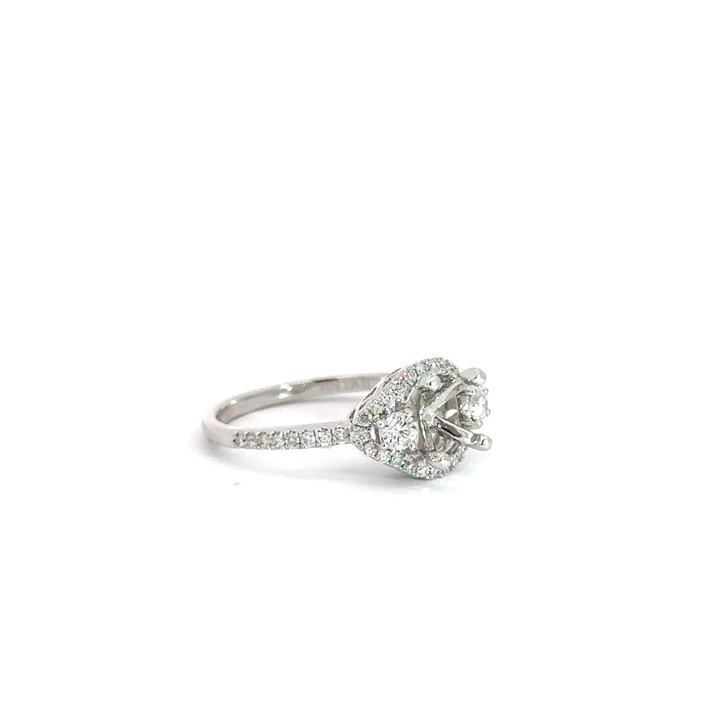 14k White Gold Semi Set Diamond Ring 5/8cttw