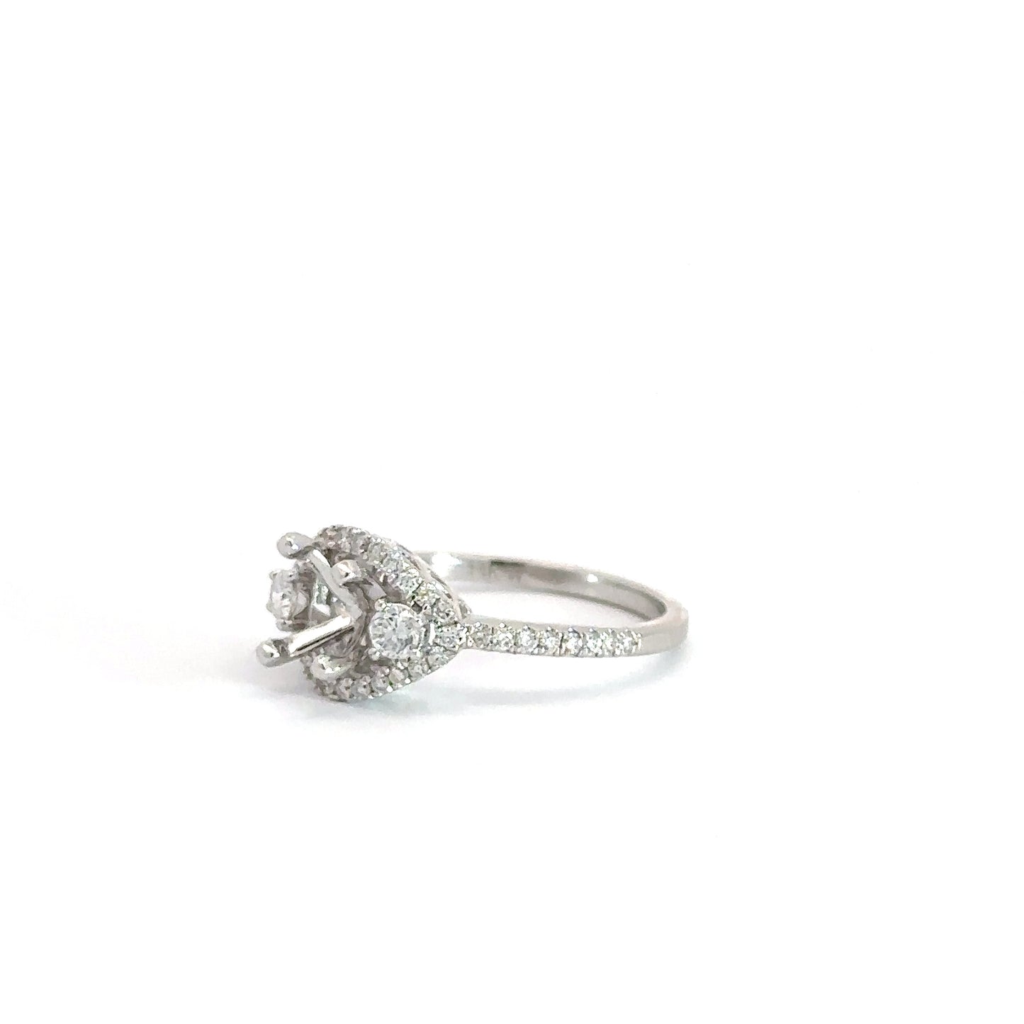 14k White Gold Semi Set Diamond Ring 5/8cttw