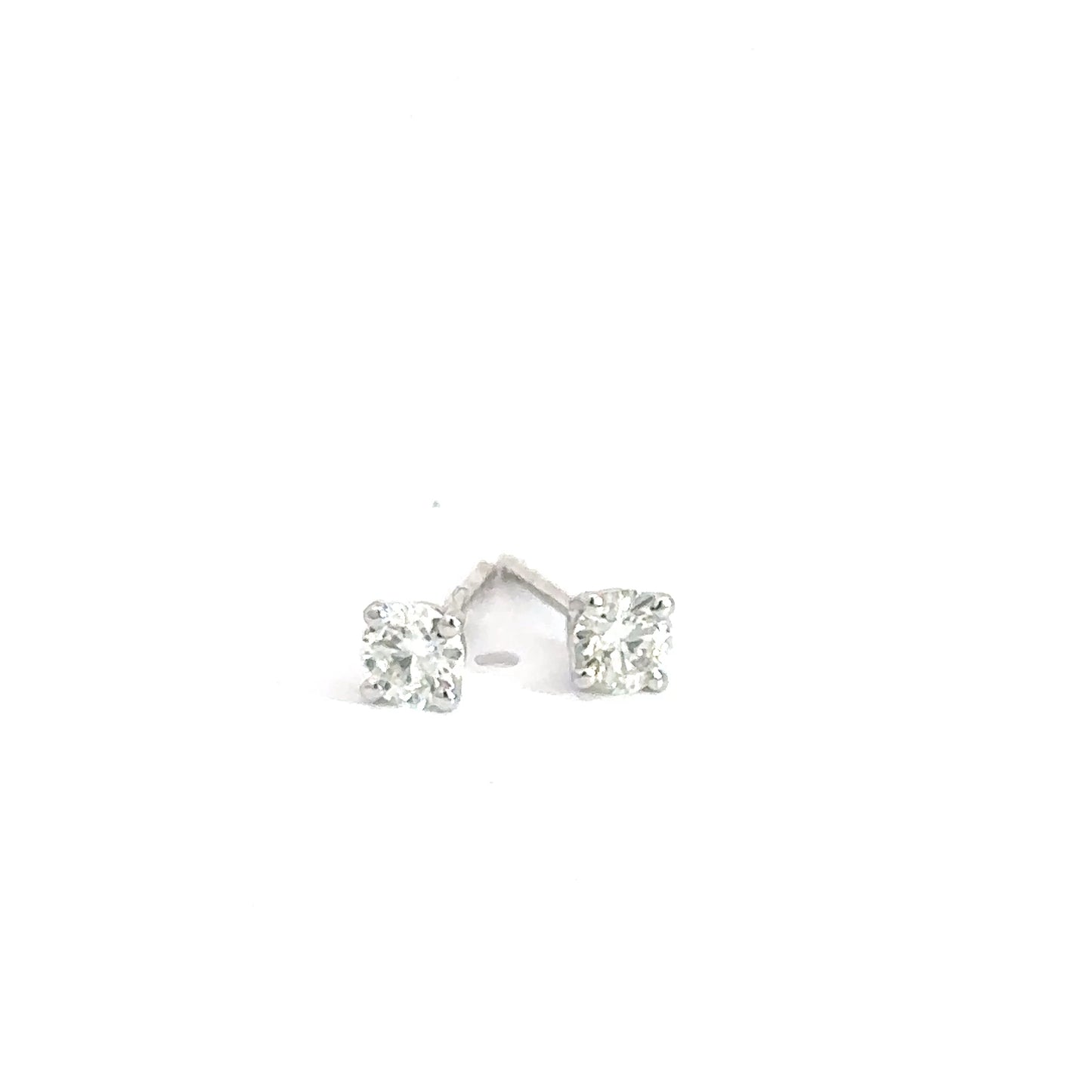 14k White Gold Solitaire Earrings .32cttw