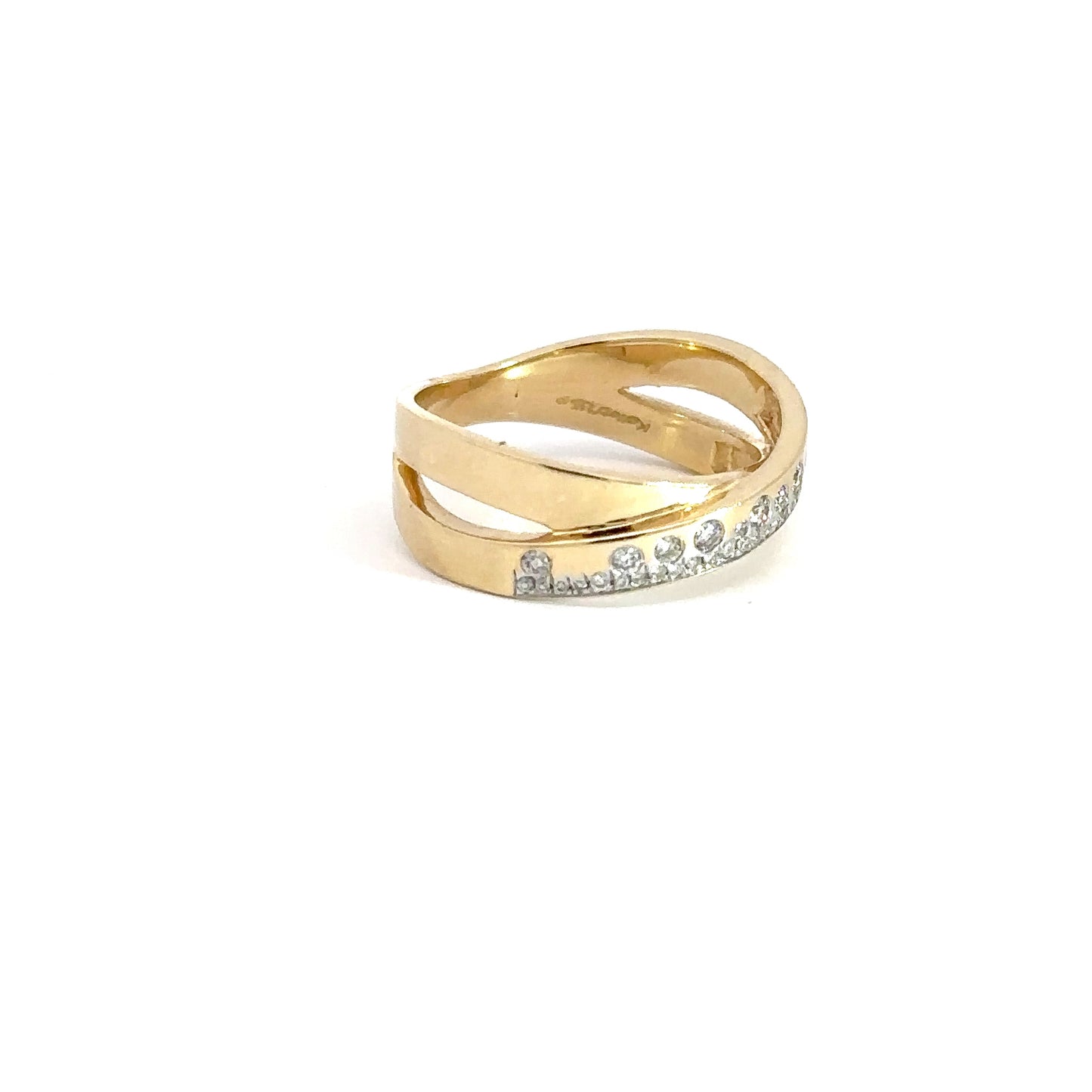 14k Yellow Gold Twist Diamond Band 1/3cttw