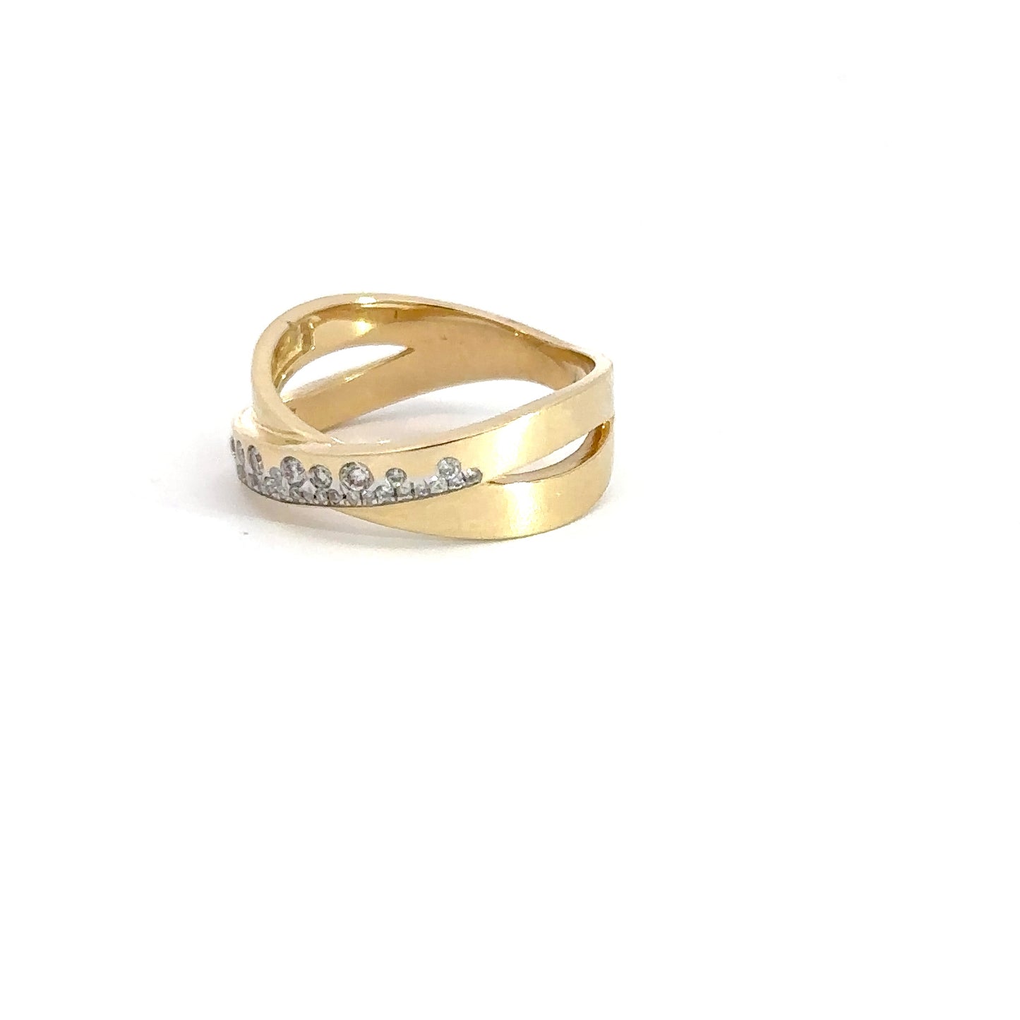 14k Yellow Gold Twist Diamond Band 1/3cttw