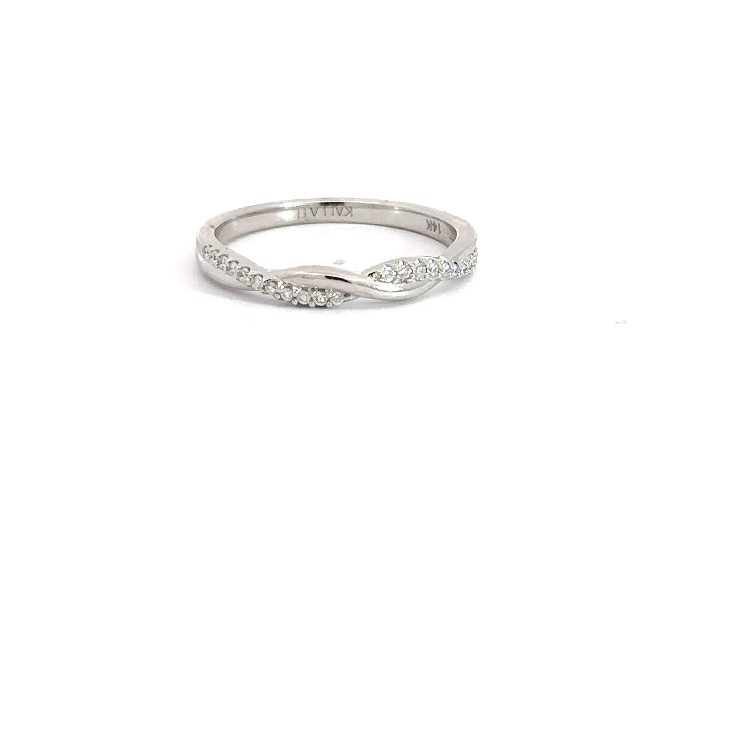 14k White Gold 1/8cttw Diamond Twist