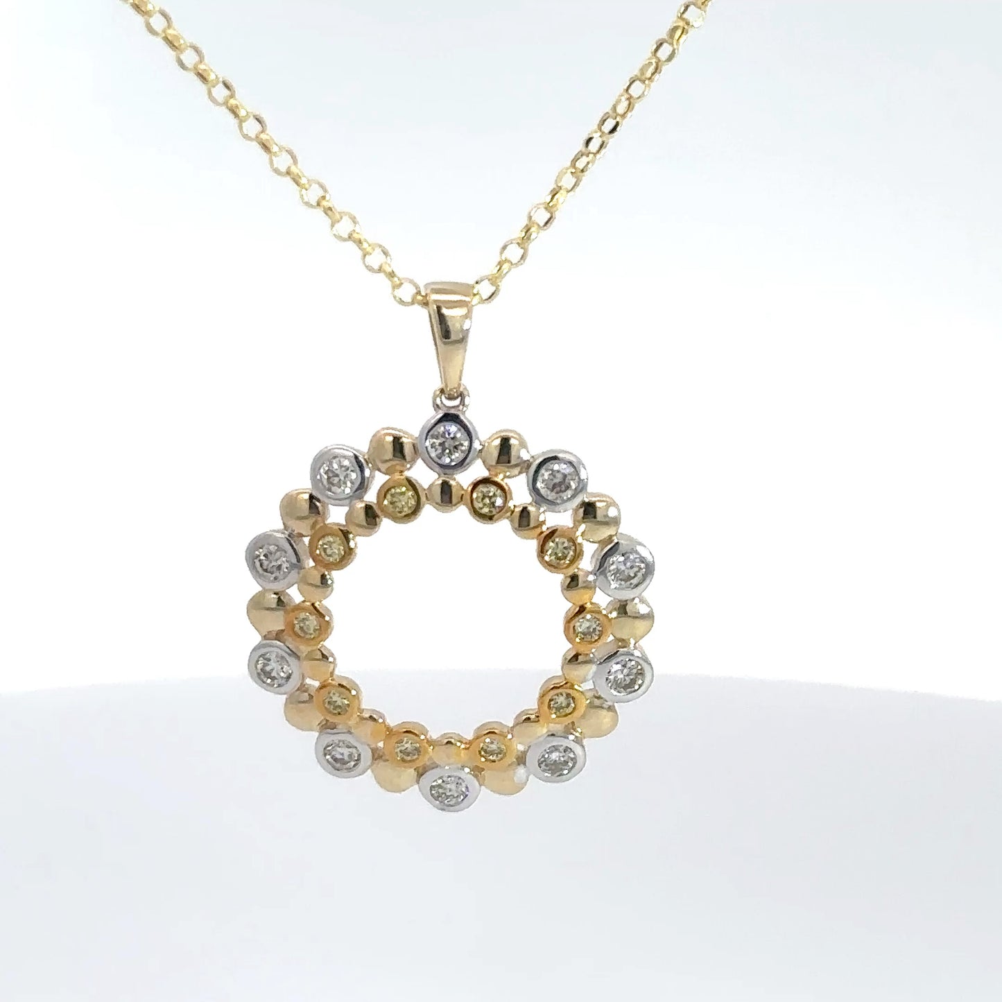 14k Yellow & White Gold Fashion Pendant 5/8cttw