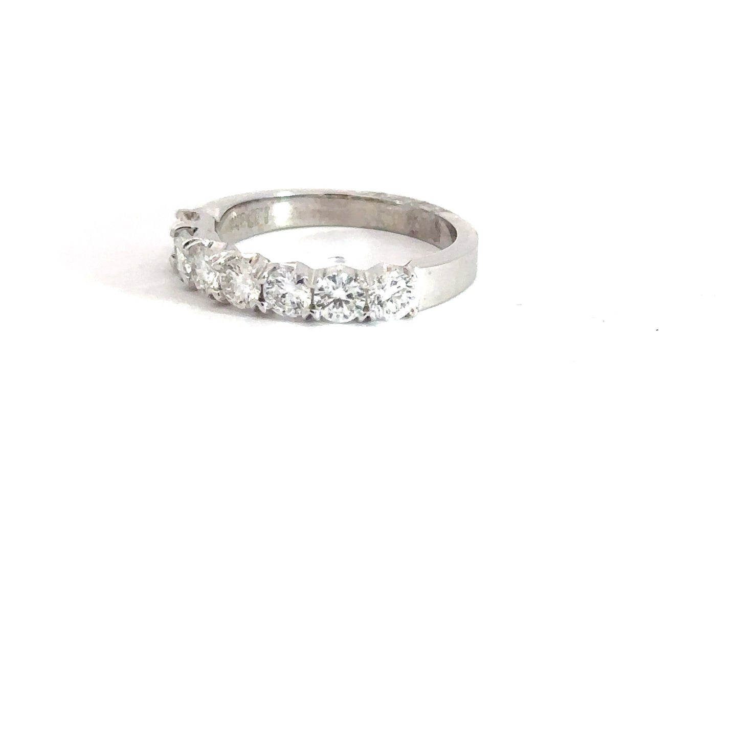 Lady's 14k White Gold Round Brilliant Diamond Band 1.13cttw