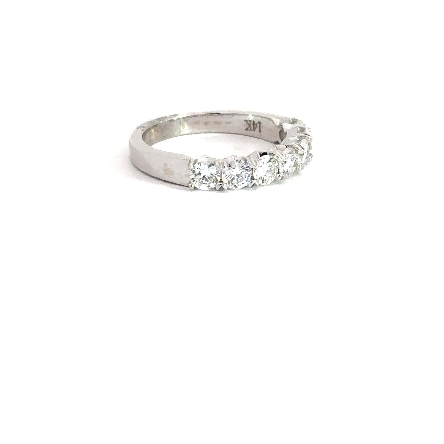 Lady's 14k White Gold Round Brilliant Diamond Band 1.13cttw