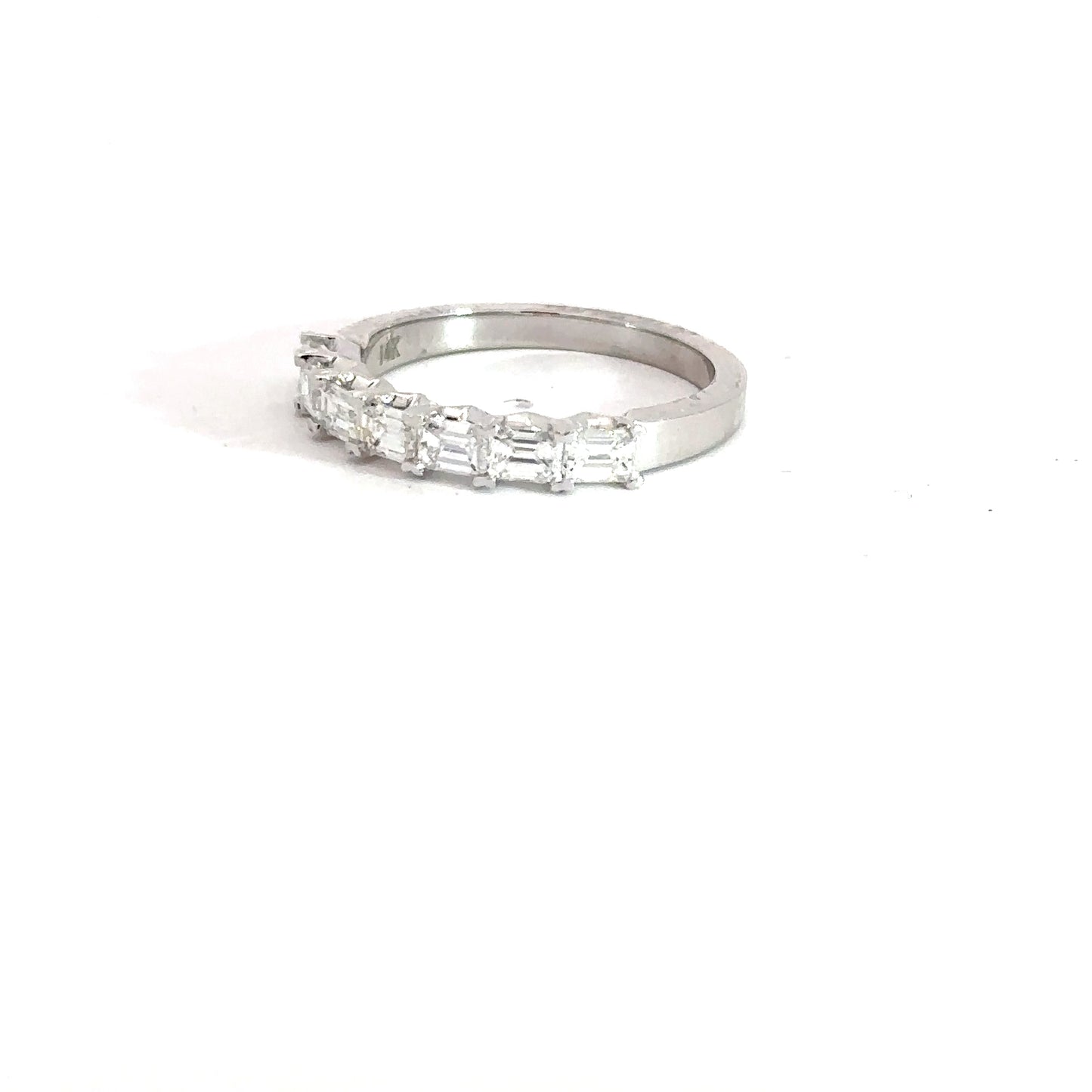 Lady's 14k White Gold Emerald Cut Diamond Band 1cttw