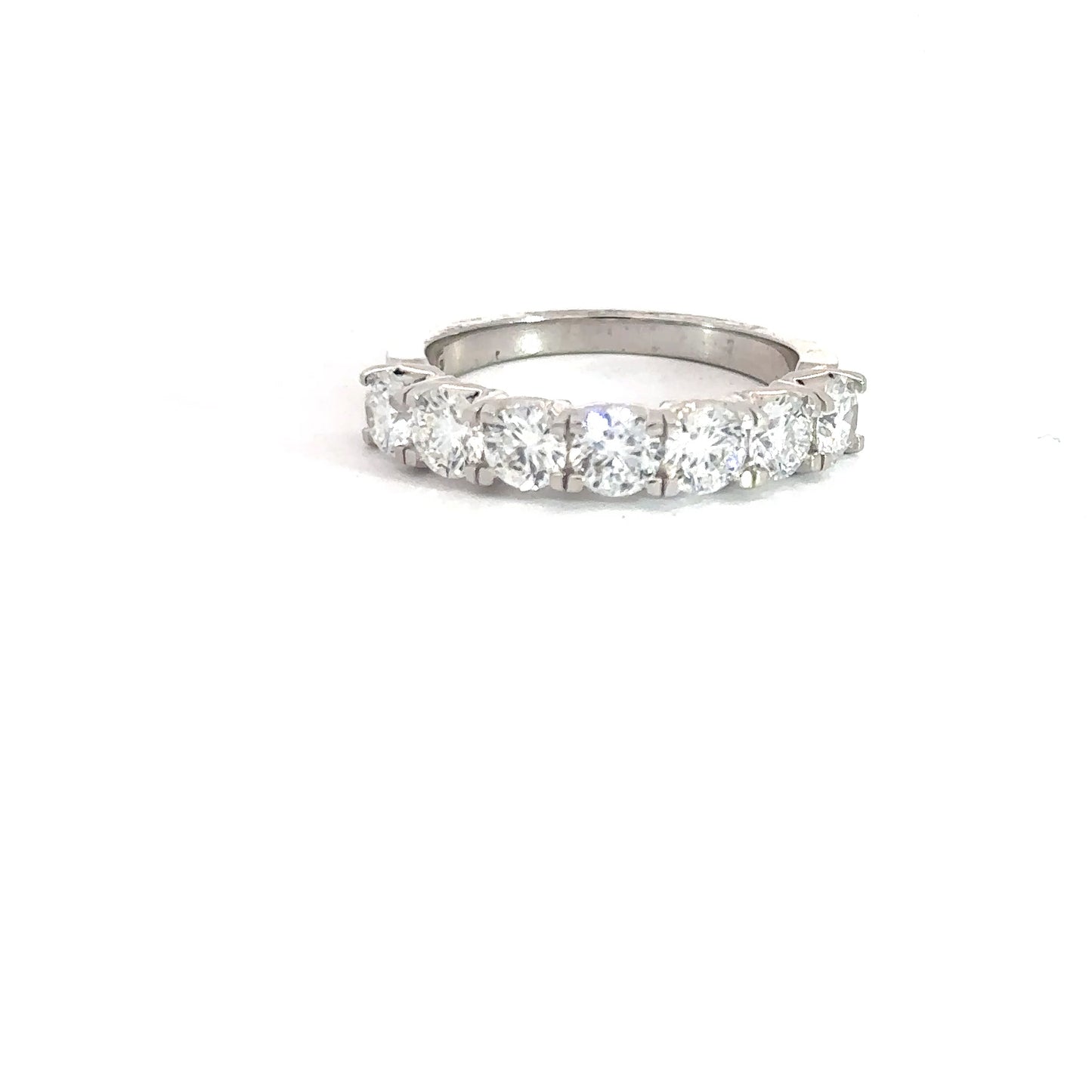 Lady's 14k White Gold Round Brilliant Lab Grown Diamond Band 1.70cttw
