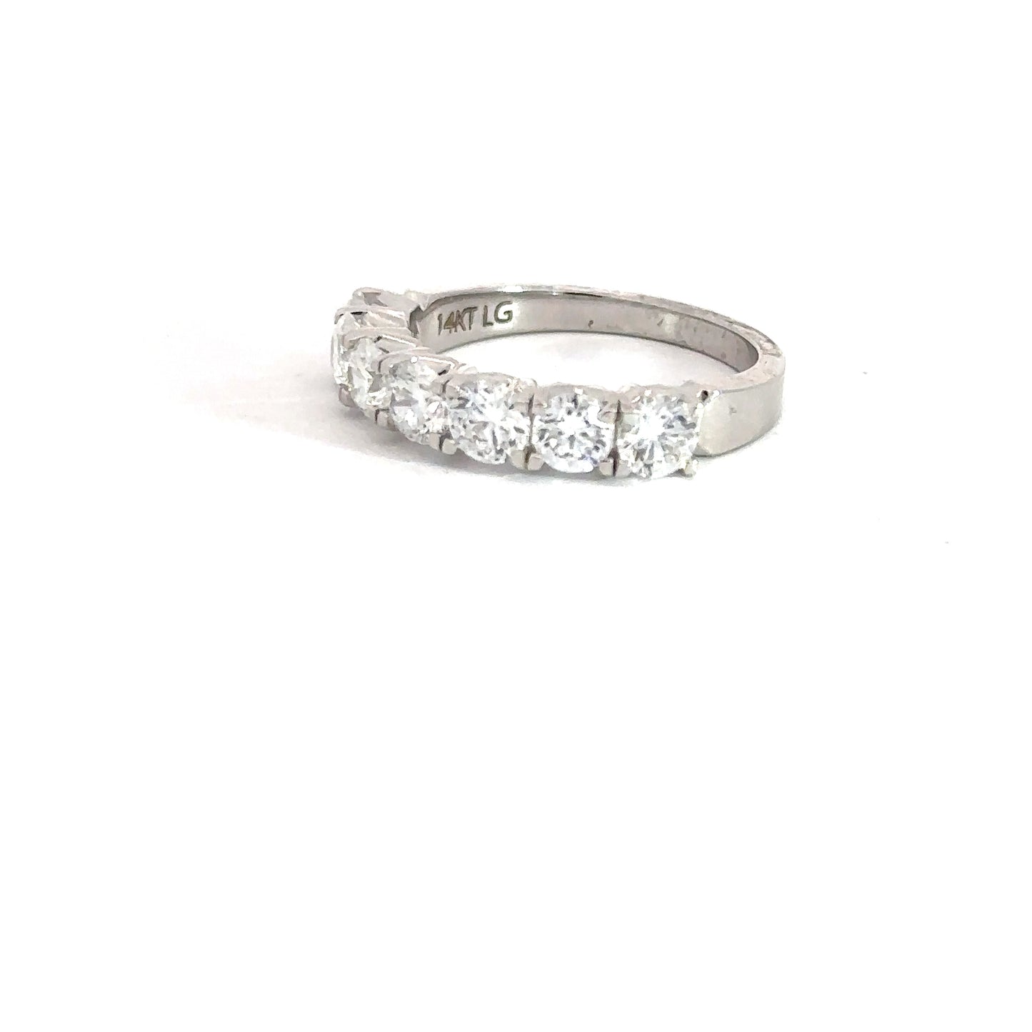 Lady's 14k White Gold Round Brilliant Lab Grown Diamond Band 1.70cttw