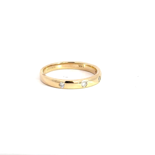 14k Yellow Gold Diamond Band 1/8cttw