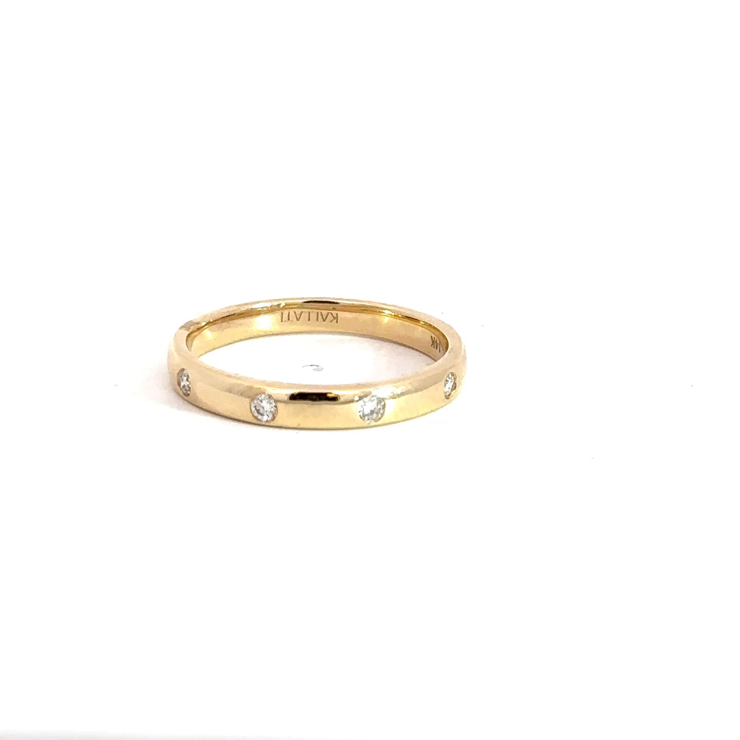 14k Yellow Gold Diamond Band 1/8cttw