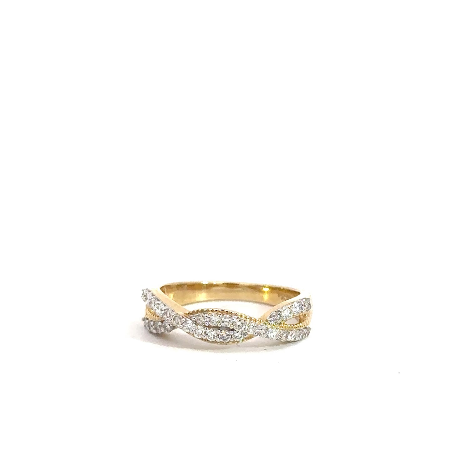 14k Yellow Gold Diamond Twist Band 5/8cttw
