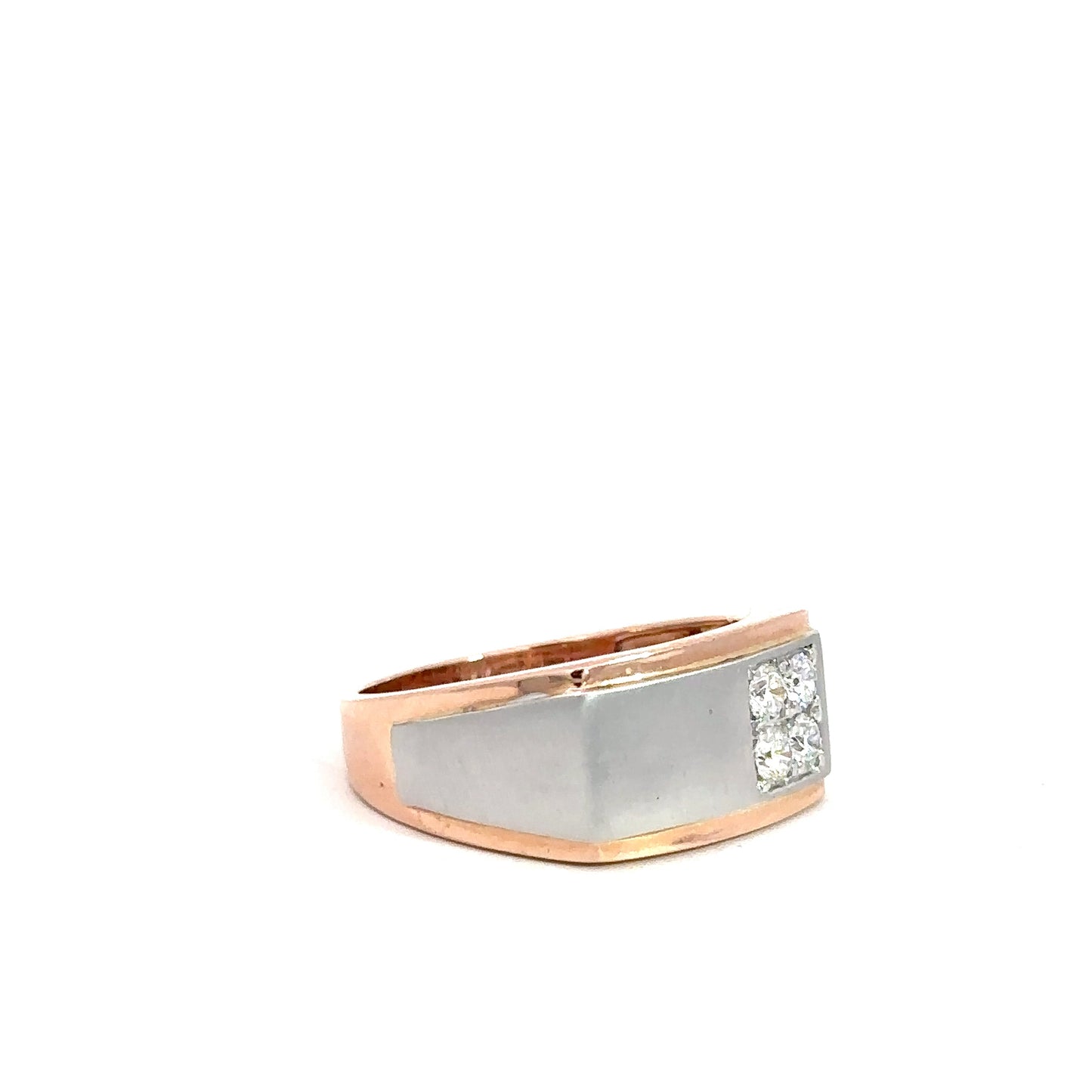 Gent's 14k White and Rose Gold Diamond Ring .50cttw