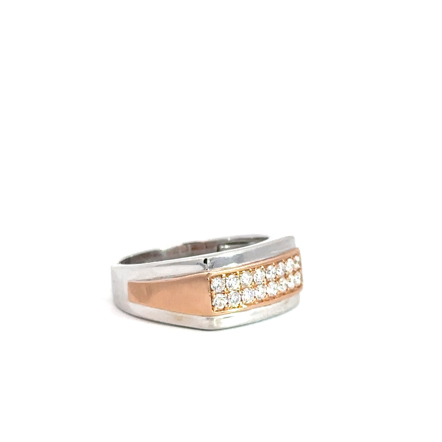 Gent's 14k White & Rose Gold Diamond Ring 5/8cttw