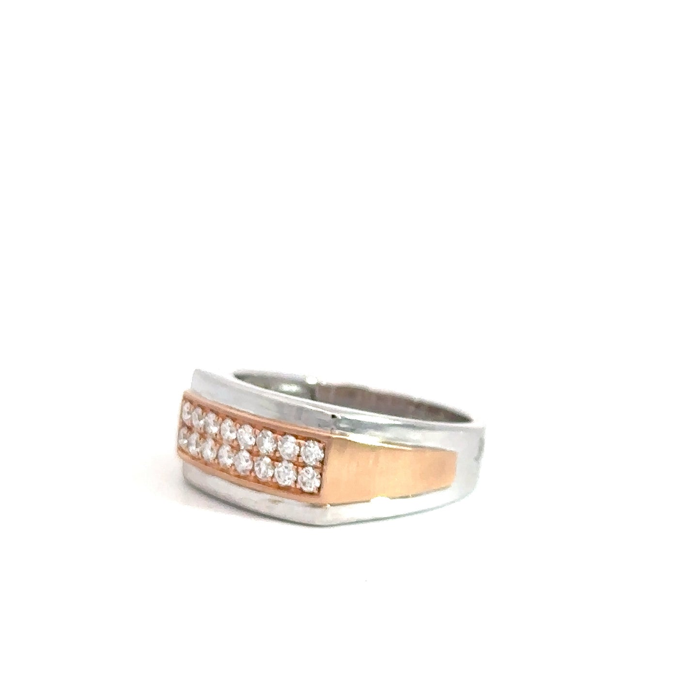 Gent's 14k White & Rose Gold Diamond Ring 5/8cttw