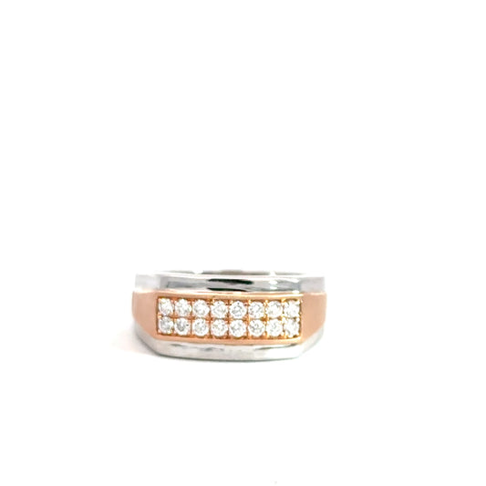 Gent's 14k White & Rose Gold Diamond Ring 5/8cttw
