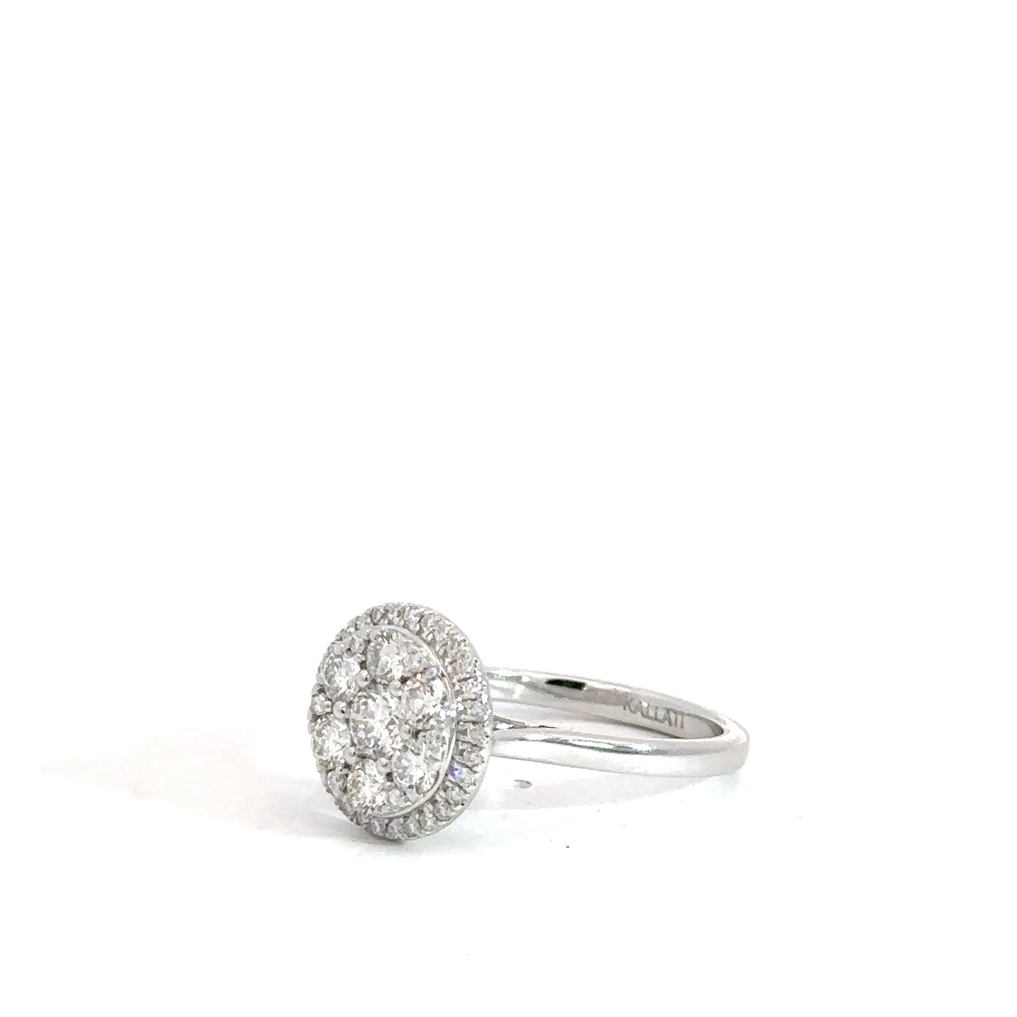 14k White Gold Diamond Cluster Ring 1 1/4cttw
