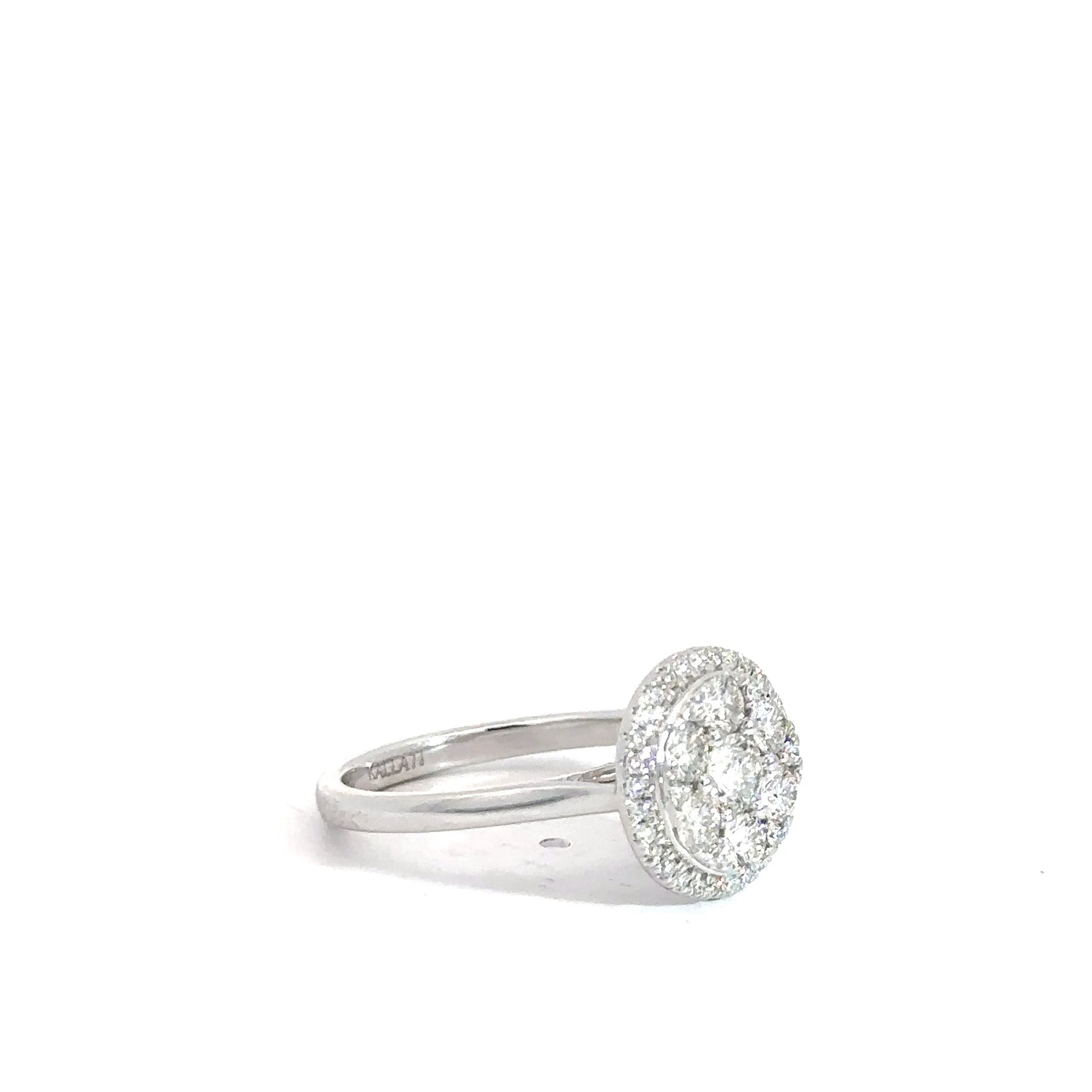 14k White Gold Diamond Cluster Ring 1 1/4cttw