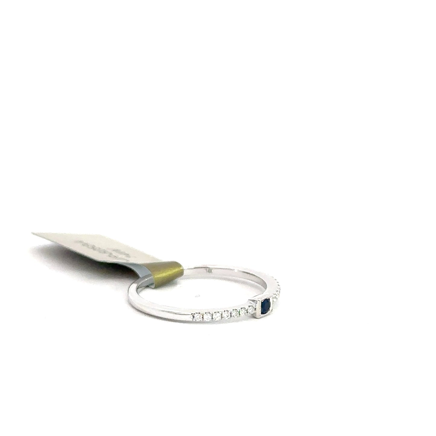 14k White Gold Diamond & Sapphire Ring .12cttw