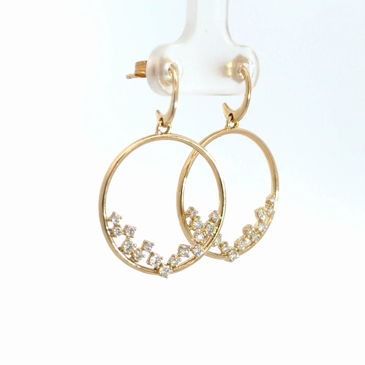 14k Yellow Gold Diamond Earrings 5/8cttw
