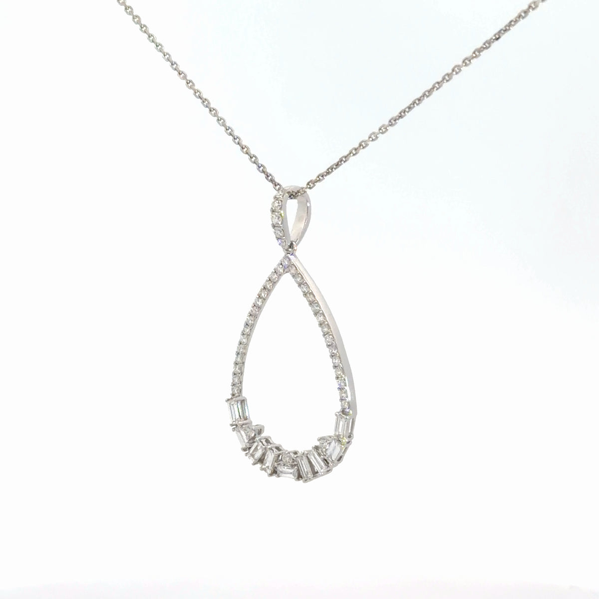 14k White Gold Diamond Pendant 3/4cttw