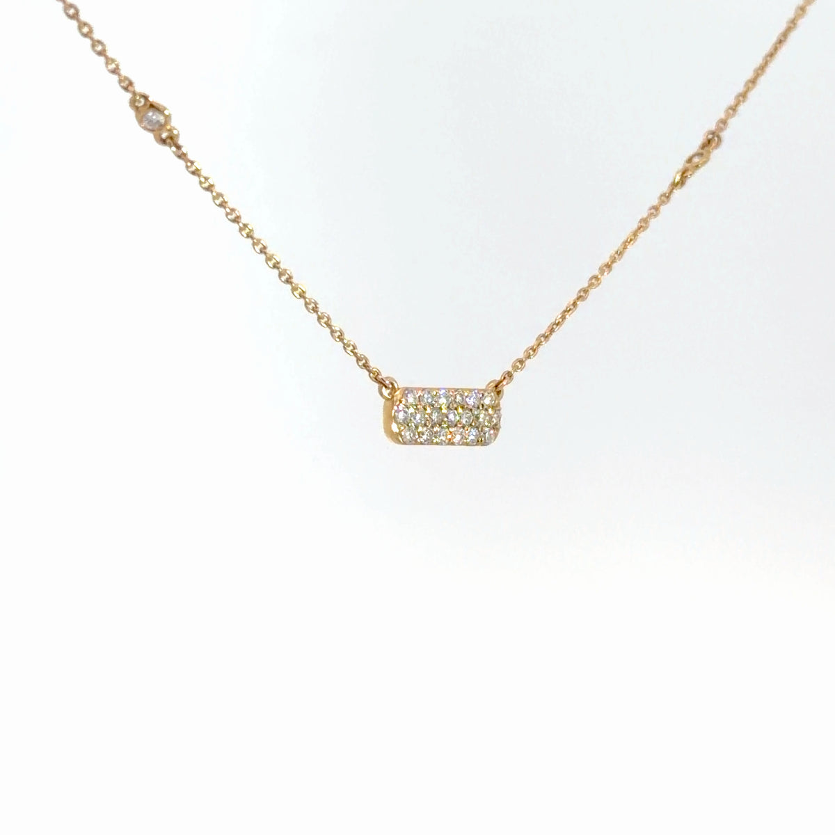 14k Yellow Gold Diamond Bar 1/3cttw