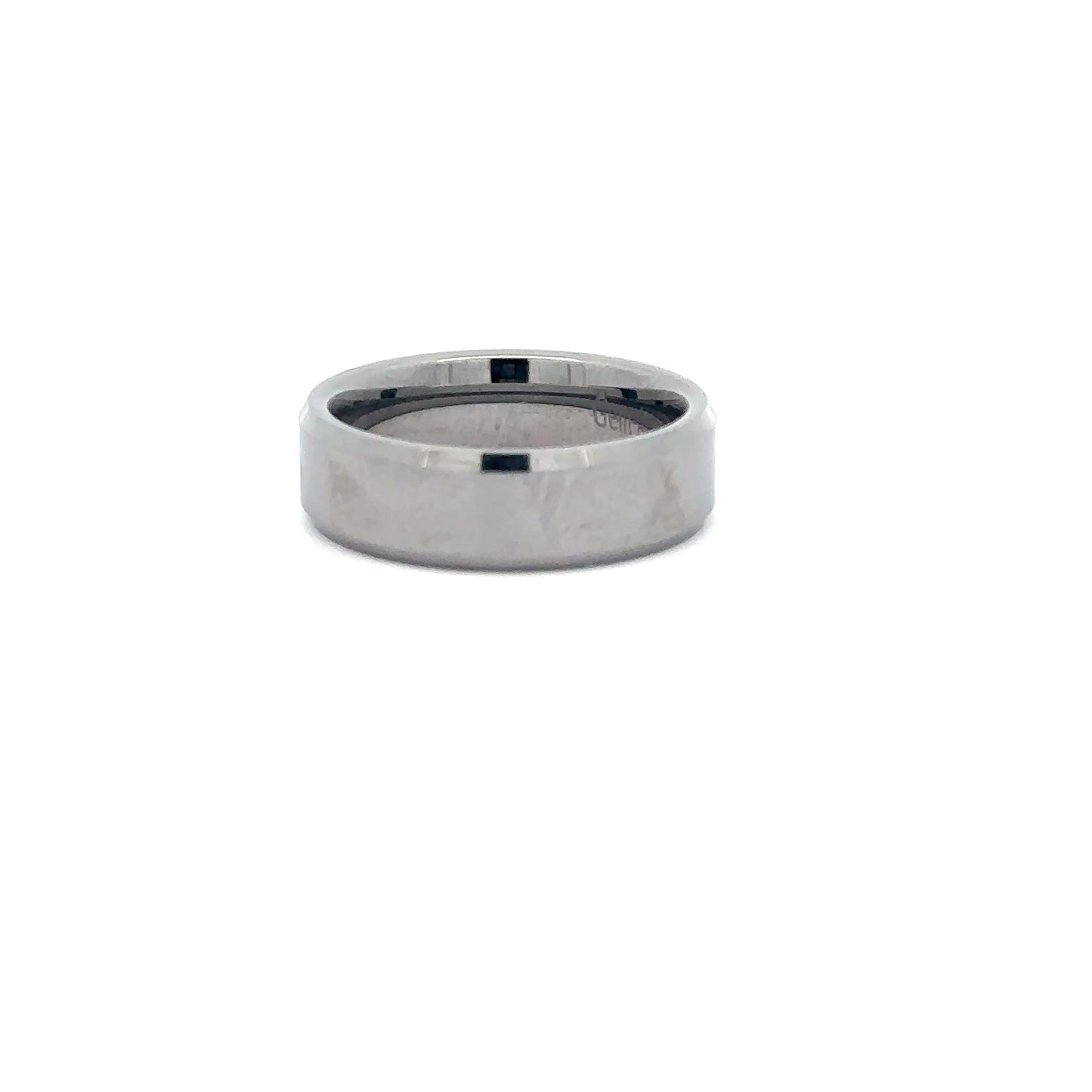Mens Silver Tone Tungsten Band