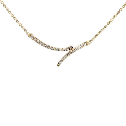 14k Yellow Gold Two Bar Diamond Pendant .35cttw