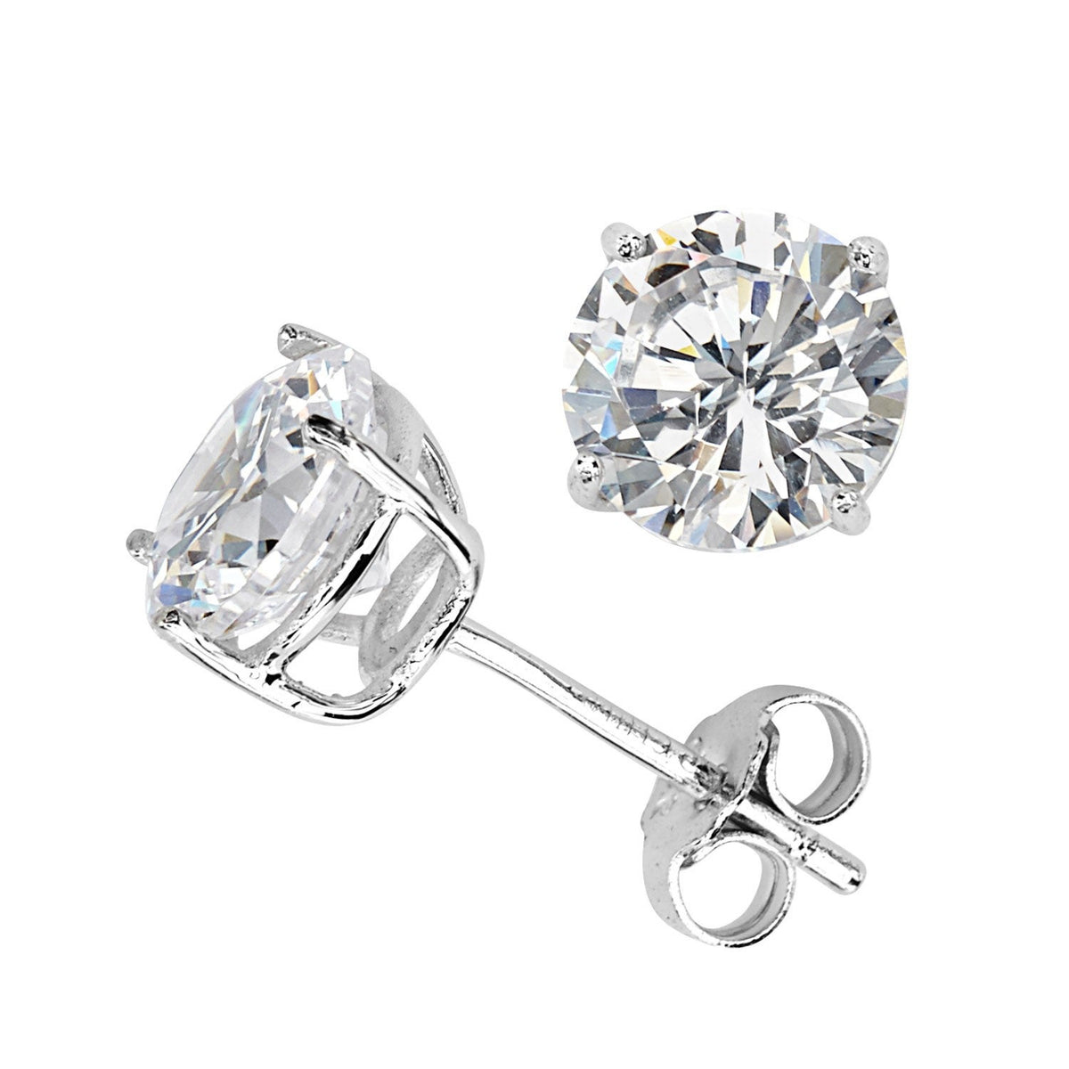 Sterling Silver CZ Studs 2.50cttw