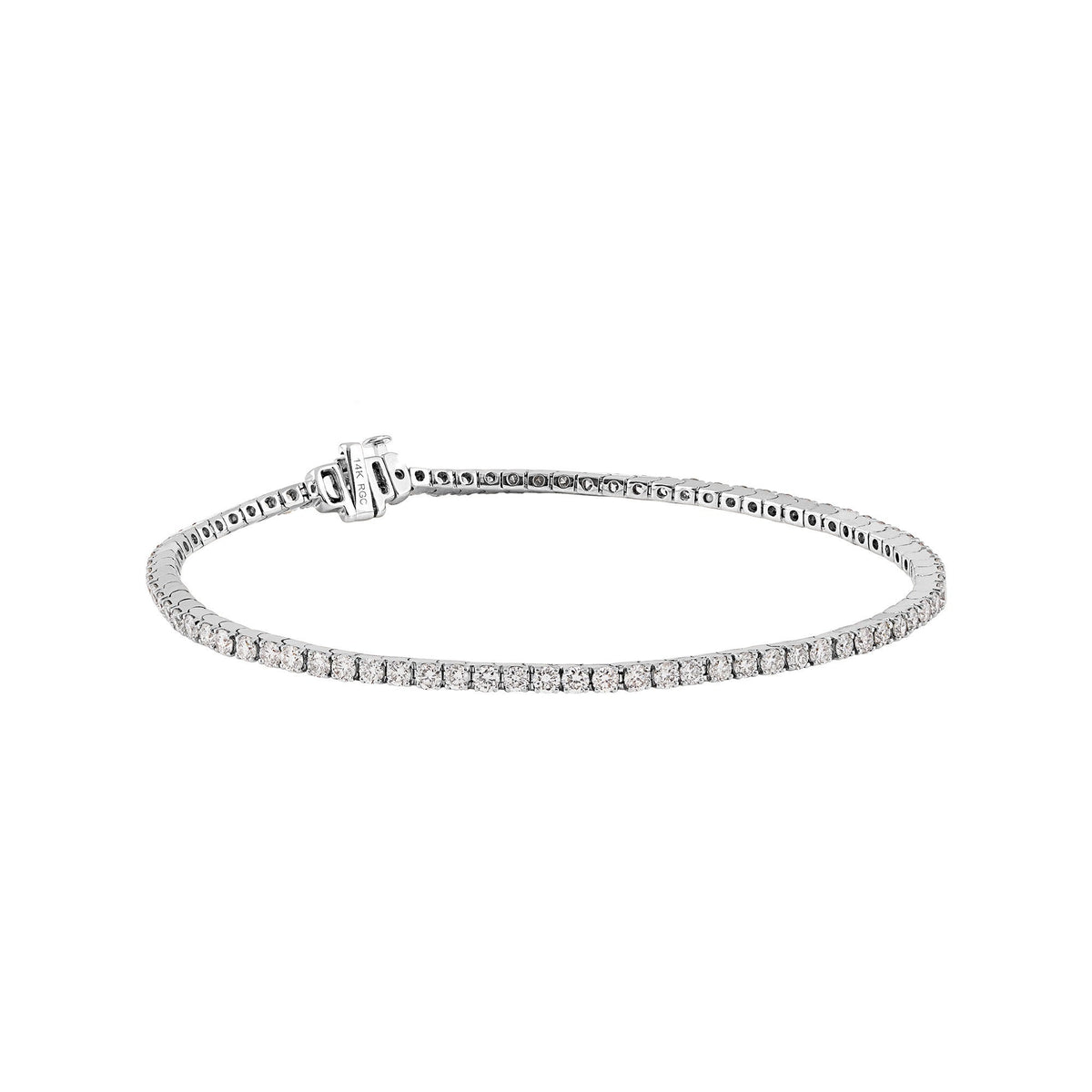 14k White Gold Lab Grown Diamond Bracelet 3cttw