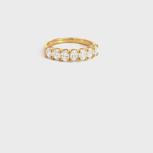 Lady's 14k Yellow Gold Oval Lab Grown Diamond Band 1.06cttw