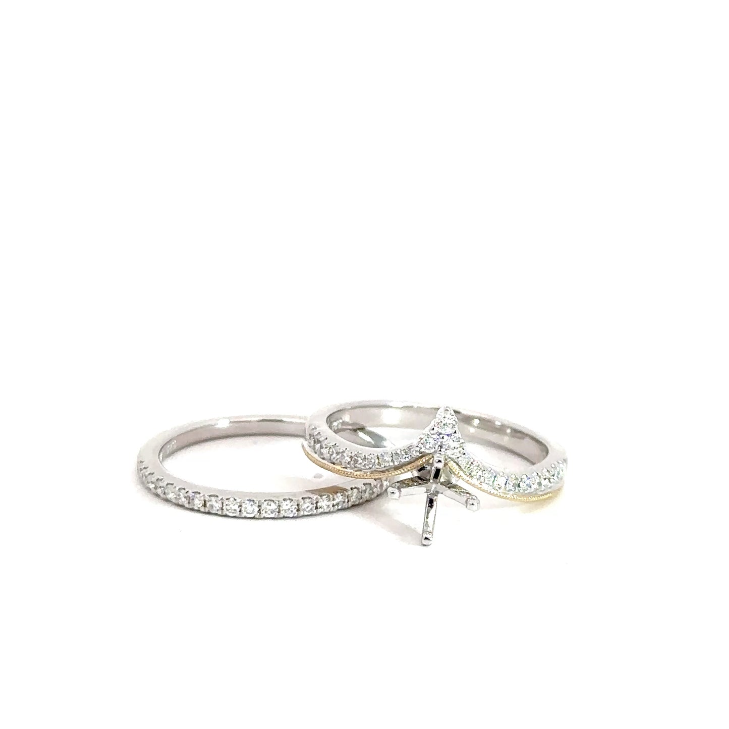 14k Two Toned Bridal Set .33cttw