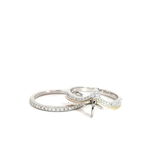 14k Two Toned Bridal Set .33cttw