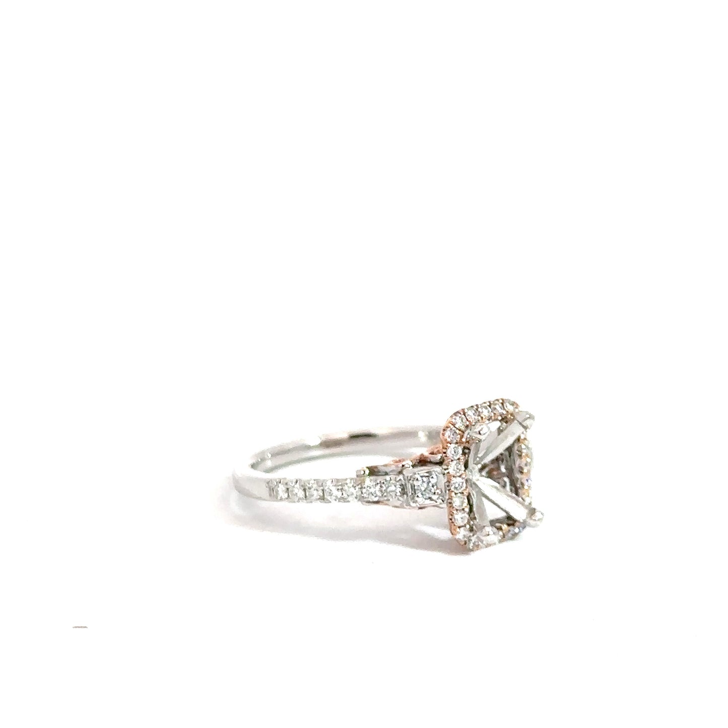 14k White & Rose Gold Diamond Semi-Set Engagement Ring .31cttw
