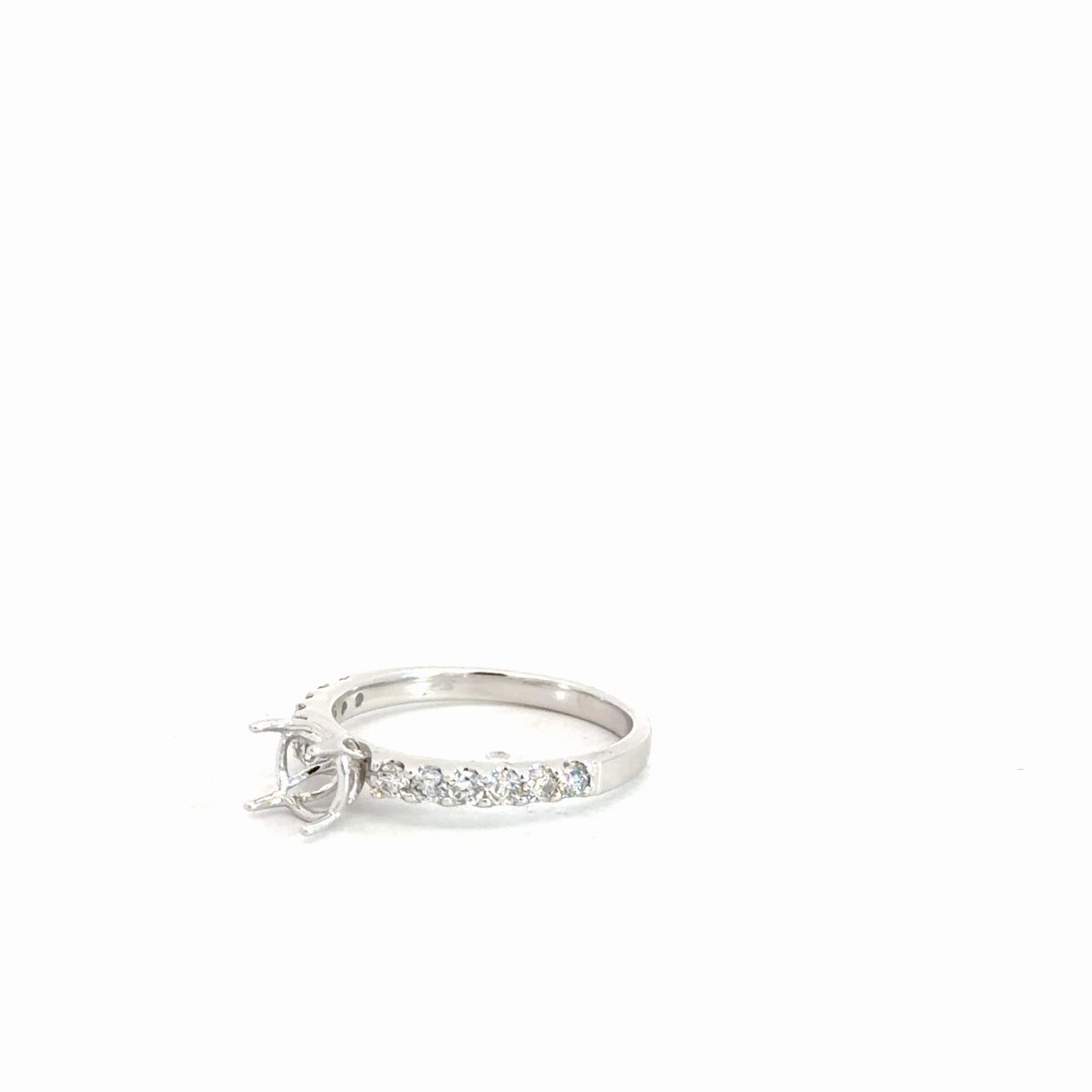 14k White Gold Semi Mount Diamond Ring .50cttw