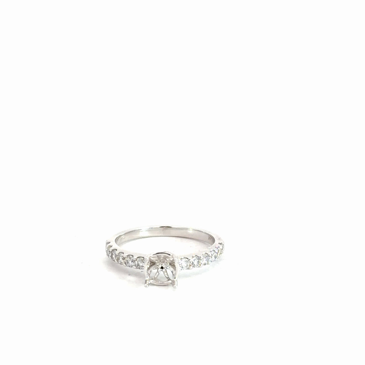 14k White Gold Semi Mount Diamond Ring .50cttw
