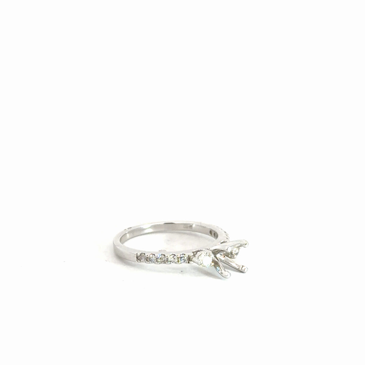 14k White Gold Diamond Semi-Set Ring 3/8cttw