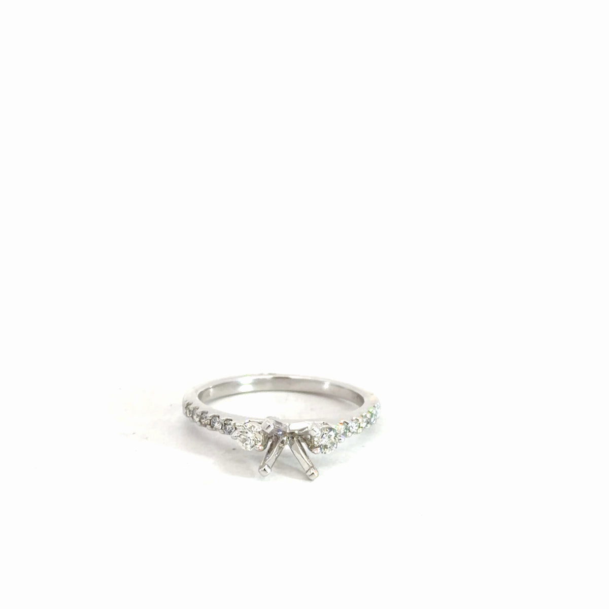 14k White Gold Diamond Semi-Set Ring 3/8cttw