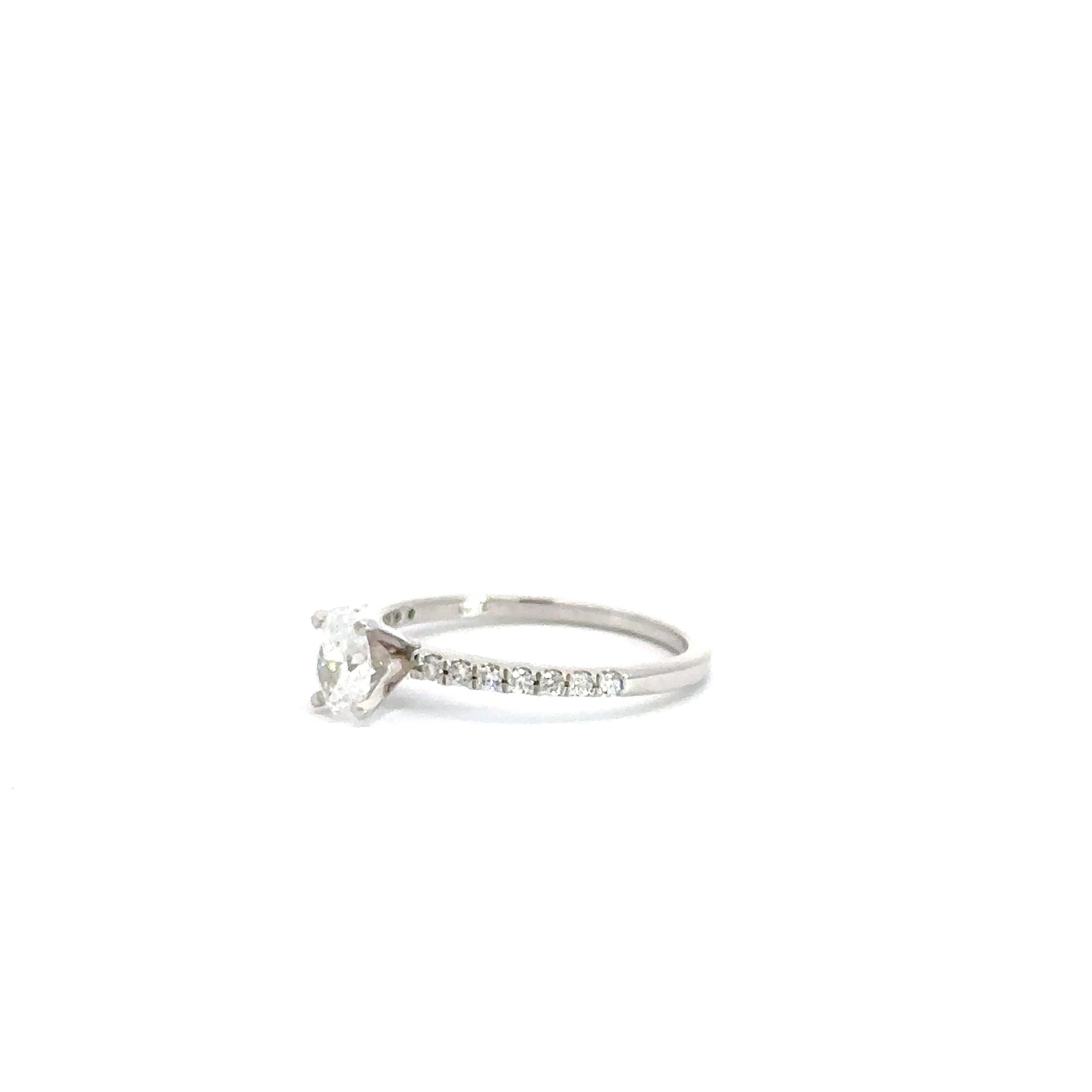 14k White Gold .63cttw Oval Diamond Engagement Ring