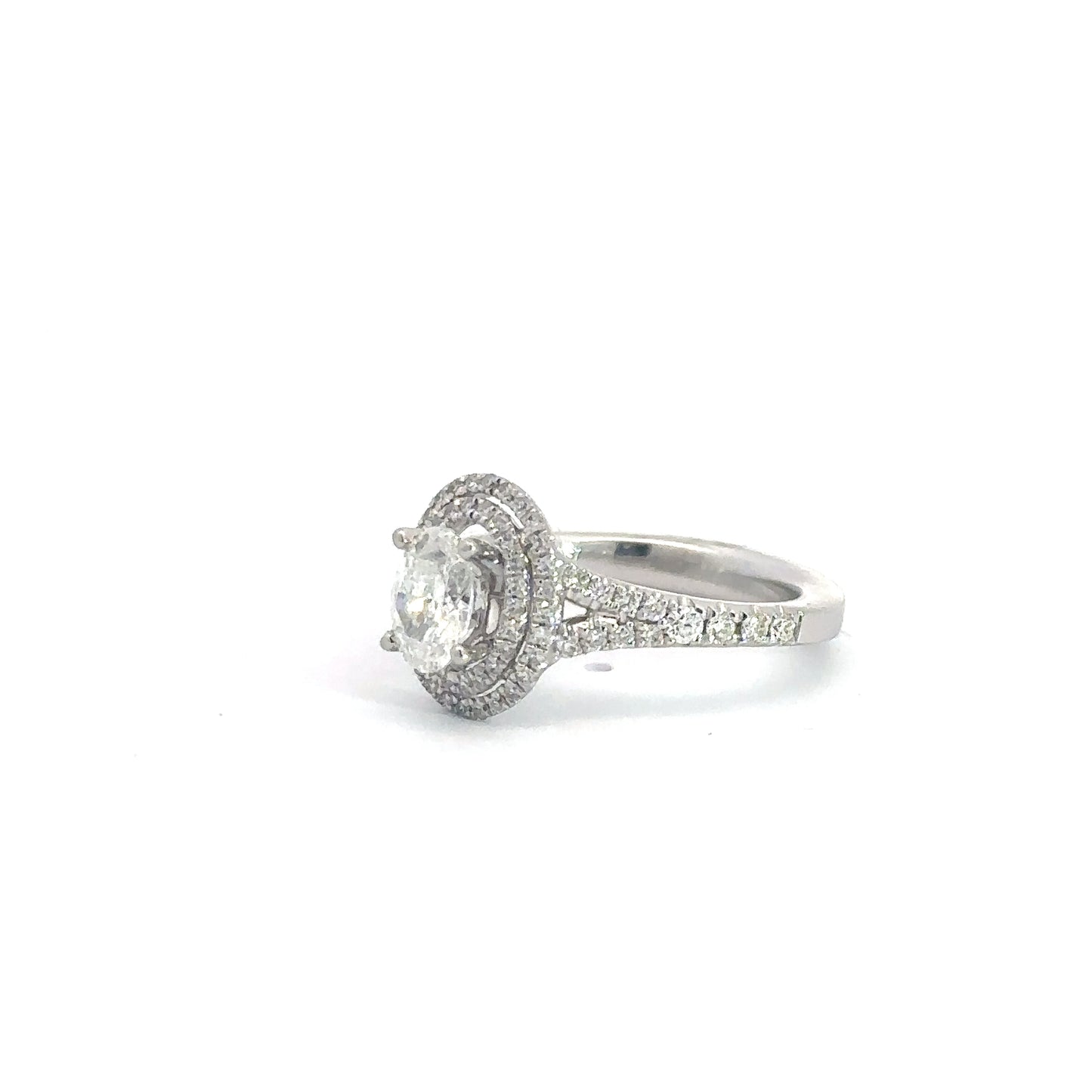 Platinum Oval Engagement Ring 1.18cttw