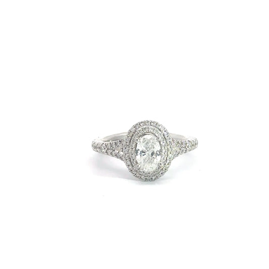 Platinum Oval Engagement Ring 1.18cttw