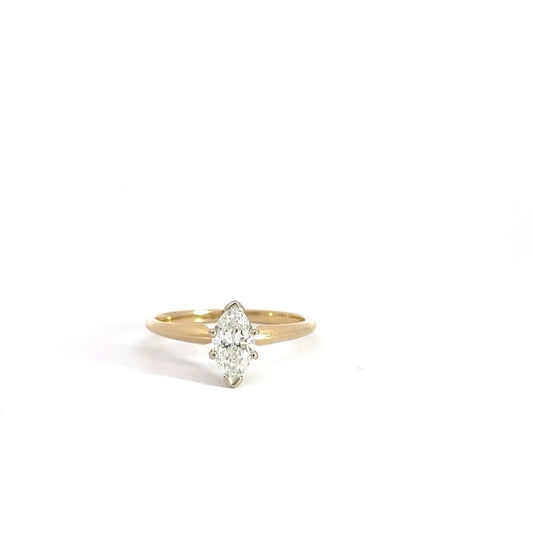 14k Yellow Gold Marquise Solitaire .71cttw